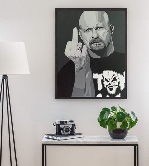 Stone Cold Steve Austin Smoking Skull Indoor Wall Tapestry